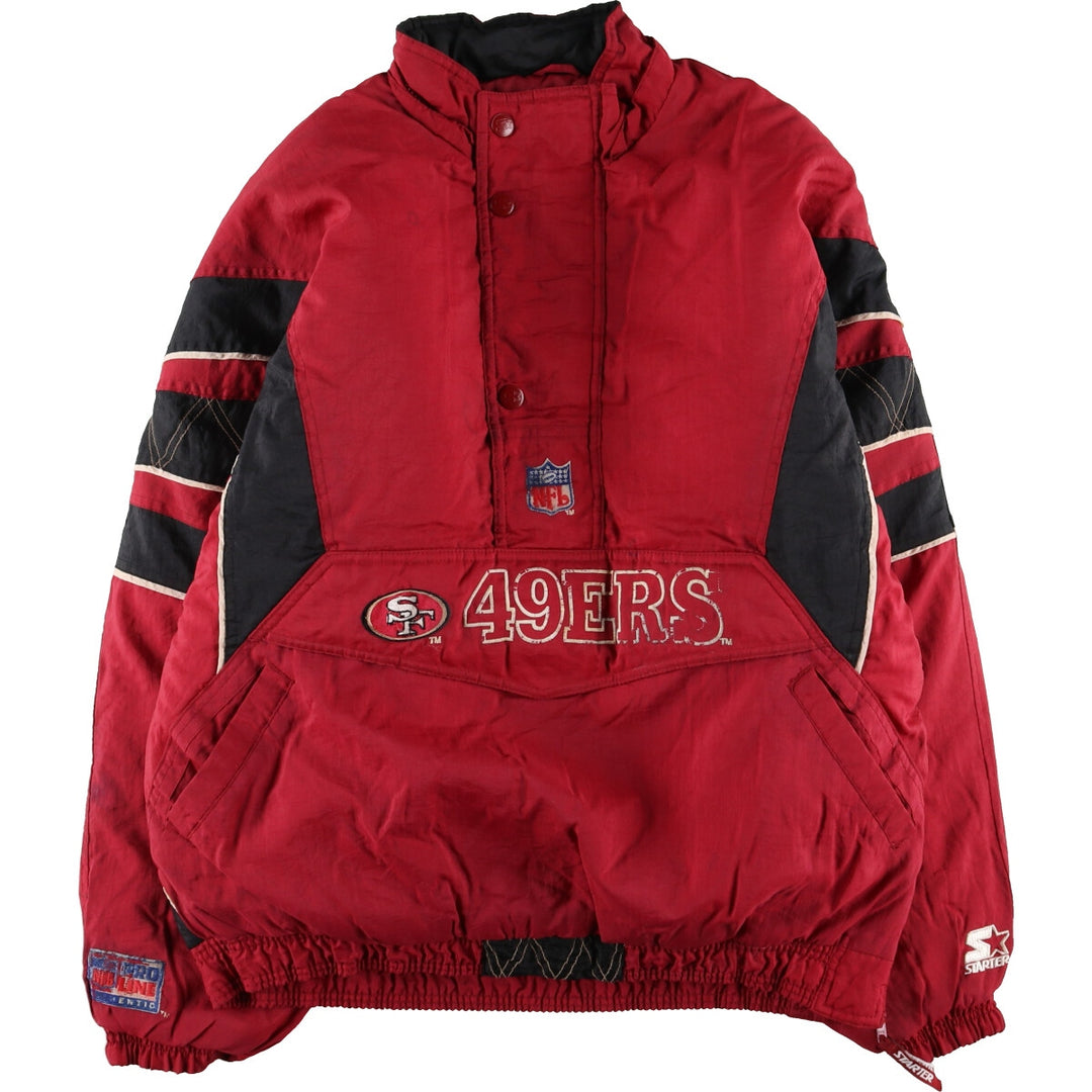 90'S Starter San Francisco 49ers Half Zip Padded Anorak Jacket Men's XL /eaa443084