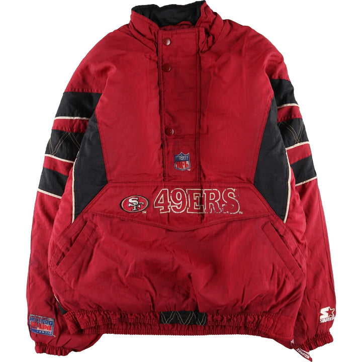 90'S Starter San Francisco 49ers Half Zip Padded Anorak Jacket Men's XL /eaa443084