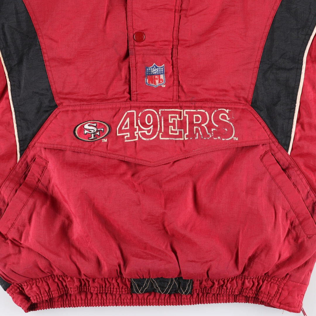 90'S Starter San Francisco 49ers Half Zip Padded Anorak Jacket Men's XL /eaa443084