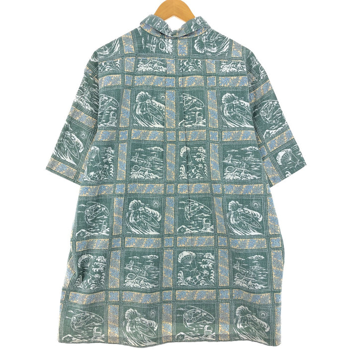 Reyn Spooner DIETRICH VAREZ COLLECTION All-over Print Pullover Button-Down Hawaiian Aloha Shirt Made in Hawaii Men's XXL /eaa443100