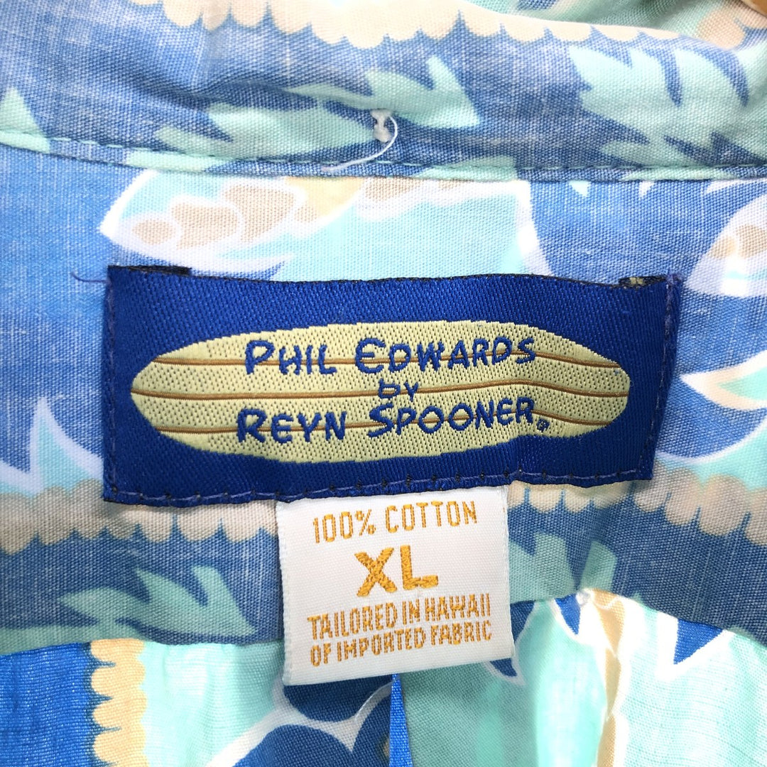 Reyn Spooner PHIL EDWARDS All-over Print Pullover Button-Down Hawaiian Aloha Shirt Made in Hawaii Men's XL /eaa443104