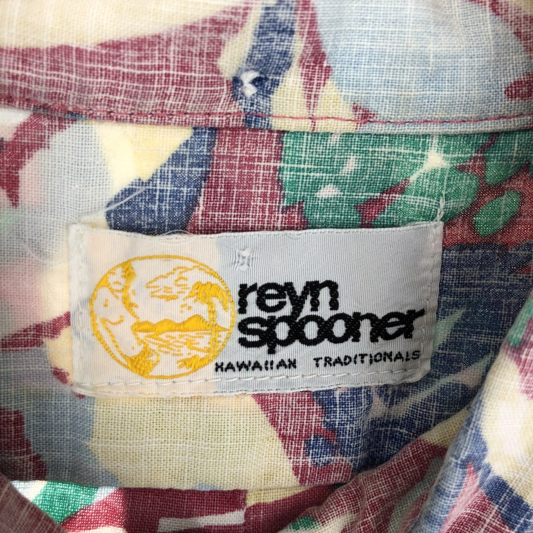 80'S Reyn Spooner Gold Tag All-Over Print Pullover Button-Down Hawaiian Aloha Shirt Men's L Vintage /eaa443123