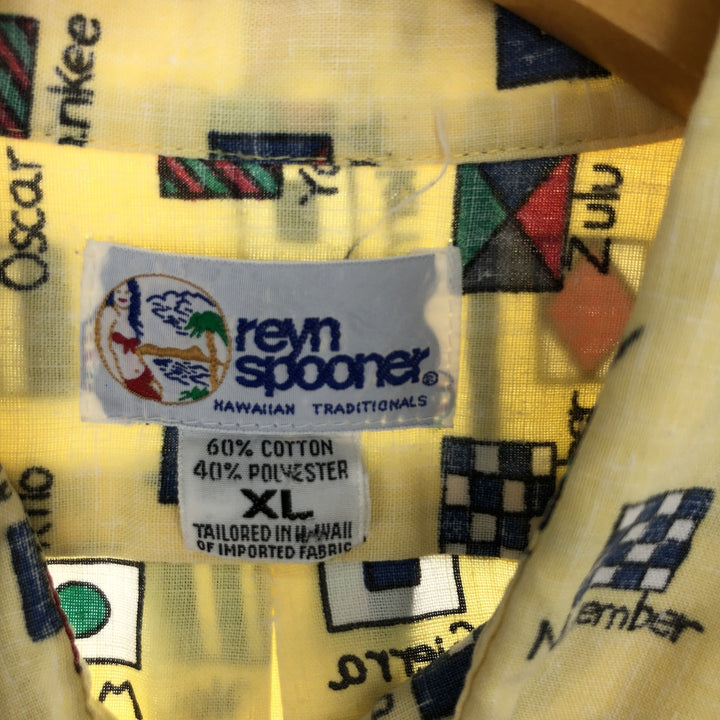 90'S Reyn Spooner All-over Flag Pattern Hawaiian Aloha Shirt Made in Hawaii XL Men's XL Vintage /eaa443125