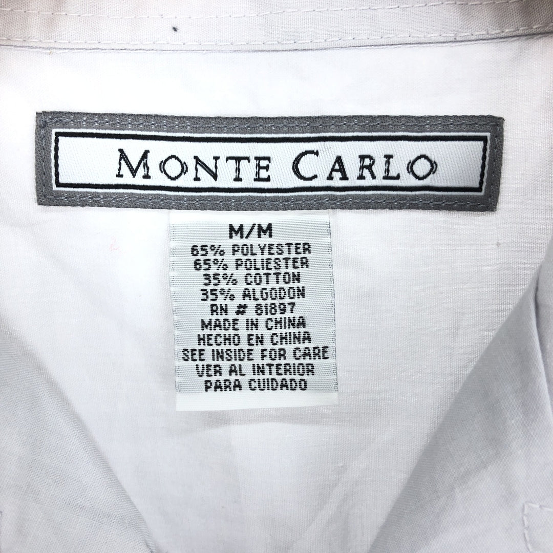 MONTE CARLO Short Sleeve Open Collar Mexican Shirt Cuban Shirt Men's M /eaa443549