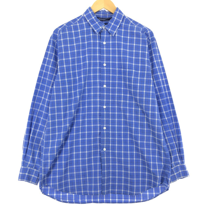 90'S NAUTICA Long Sleeve Cotton Check Shirt Men's M Vintage /eaa443612