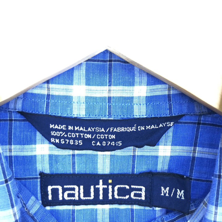 90'S NAUTICA Long Sleeve Cotton Check Shirt Men's M Vintage /eaa443612