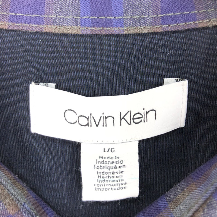 Calvin Klein Long Sleeve Cotton Check Shirt Men's L /eaa443614