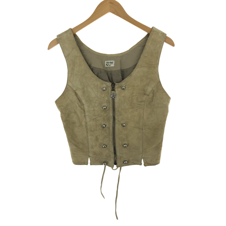 DISTLER ORIGINAL lace-up suede leather vest, women's M, vintage /eaa443694