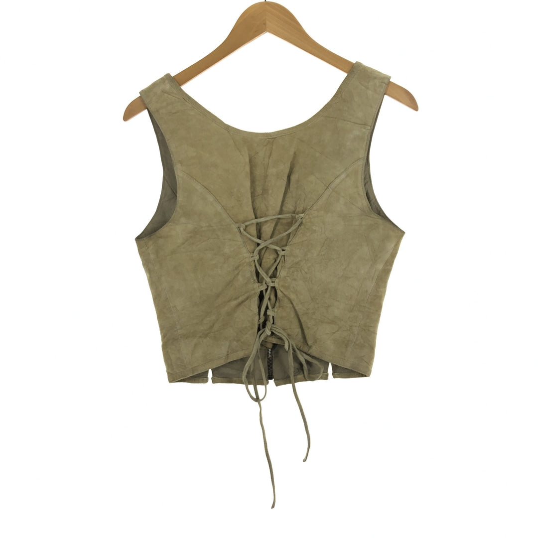 DISTLER ORIGINAL lace-up suede leather vest, women's M, vintage /eaa443694