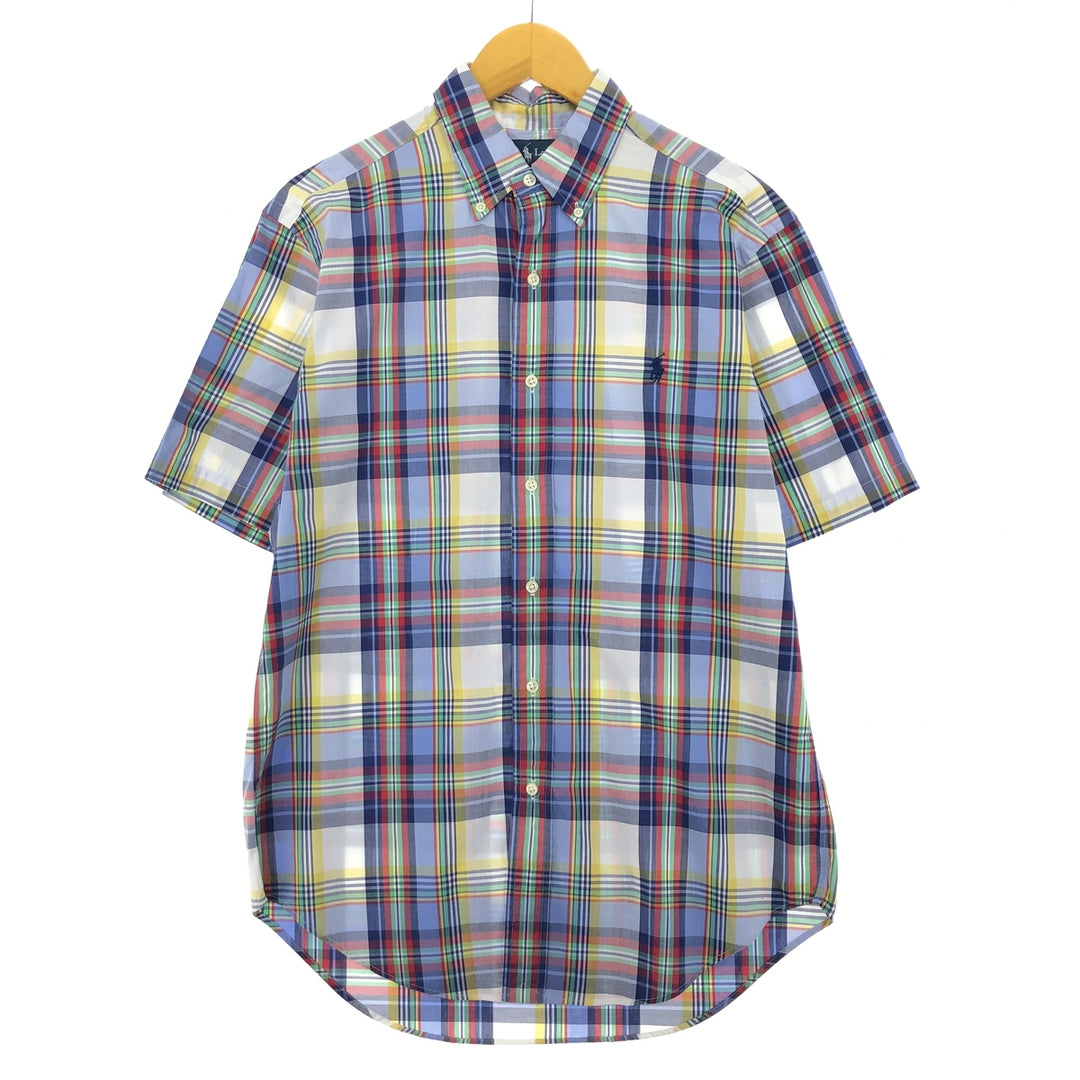 Ralph Lauren Classic Fit short sleeve button down check shirt for men, size M /eaa443766