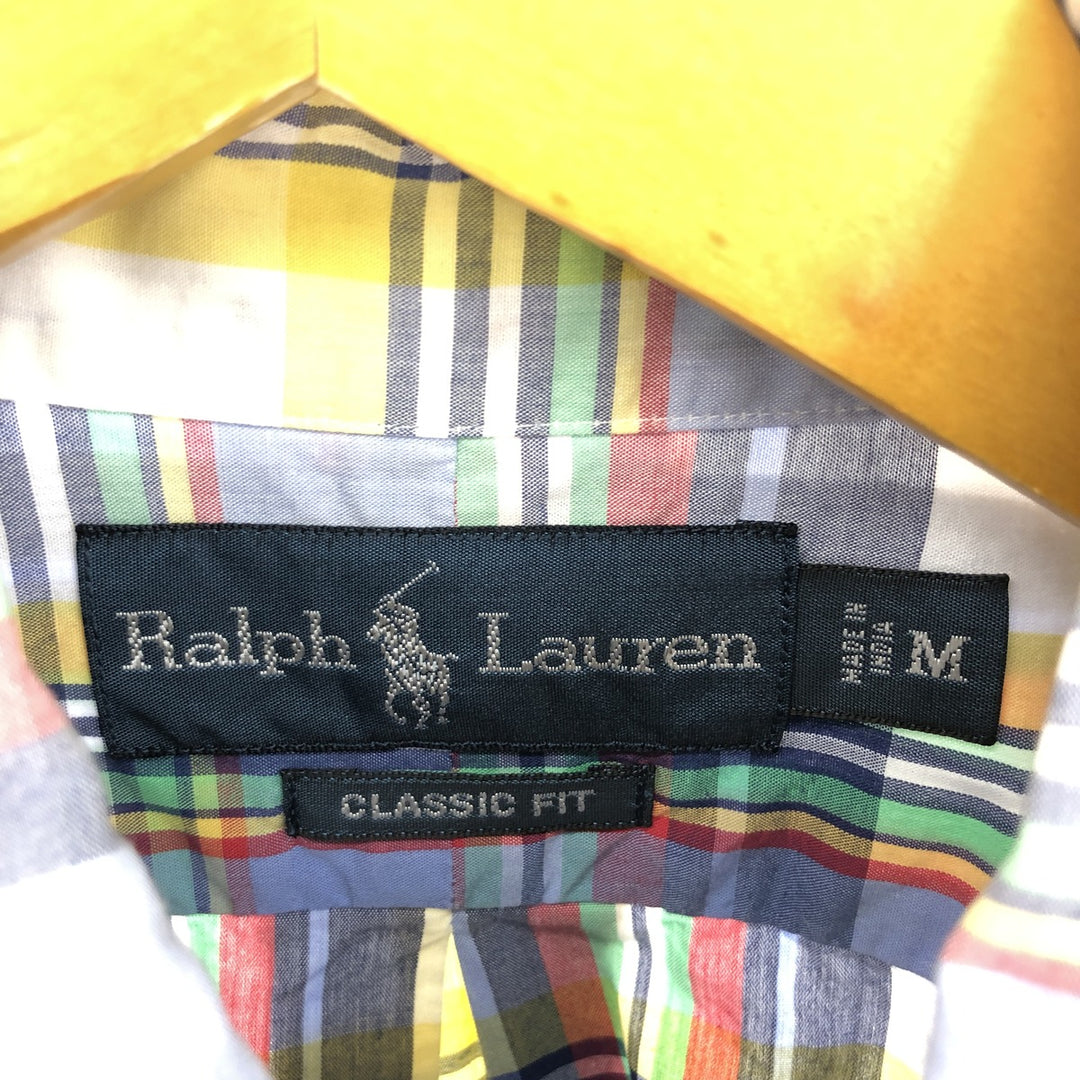 Ralph Lauren Classic Fit short sleeve button down check shirt for men, size M /eaa443766