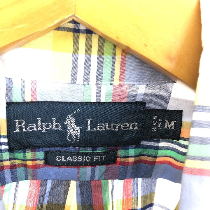 Ralph Lauren Classic Fit short sleeve button down check shirt for men, size M /eaa443766