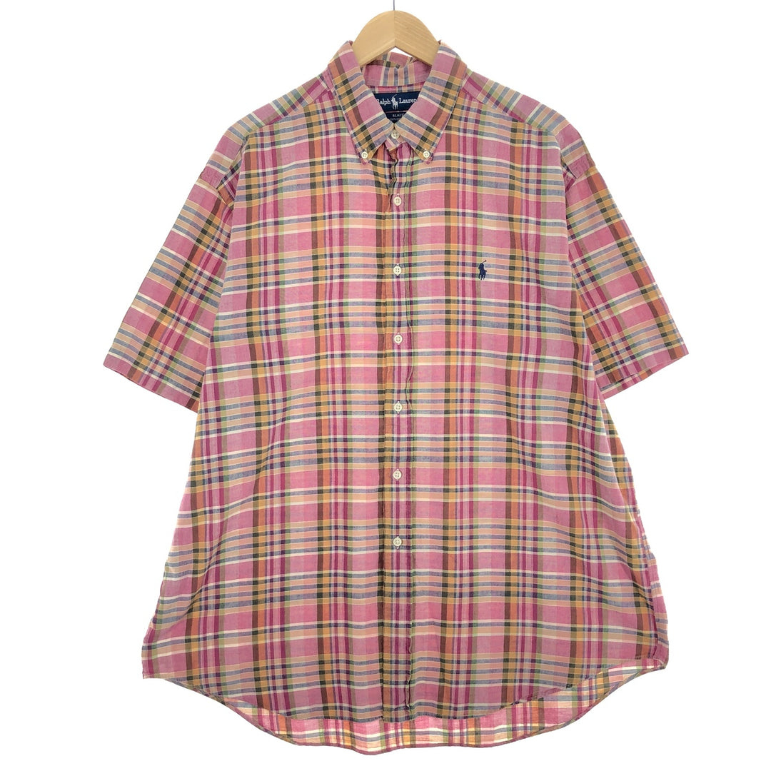 Ralph Lauren BLAKE short sleeve button down check shirt men's XL /eaa443770