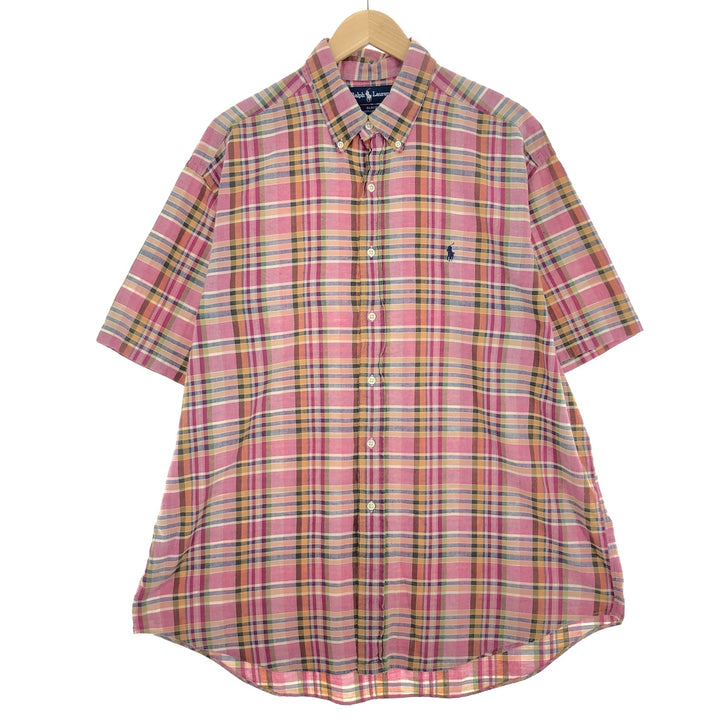 Ralph Lauren BLAKE short sleeve button down check shirt men's XL /eaa443770