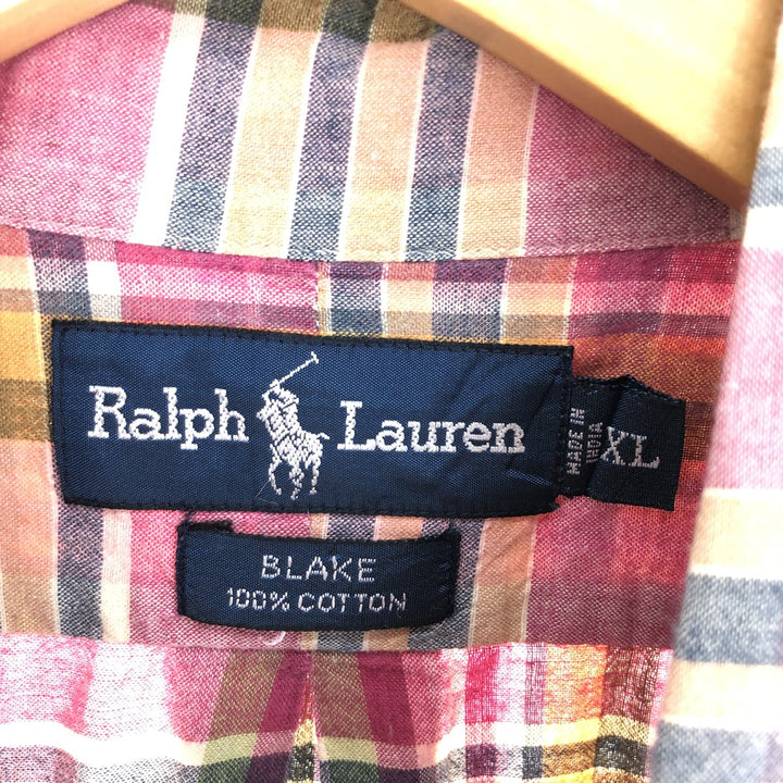 Ralph Lauren BLAKE short sleeve button down check shirt men's XL /eaa443770
