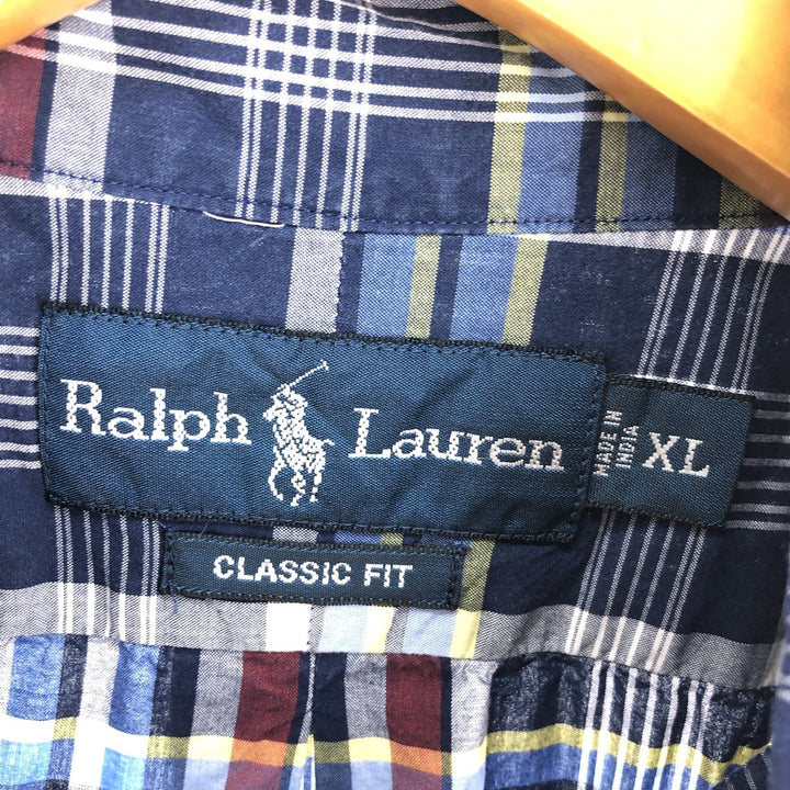 Ralph Lauren Classic Fit Tartan Check Short Sleeve Button Down Check Shirt Men's XL /eaa443780