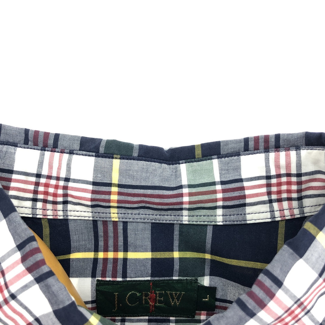 90'S J.Crew Tartan Check Short Sleeve Button Down Check Shirt Men's L Vintage /eaa443785