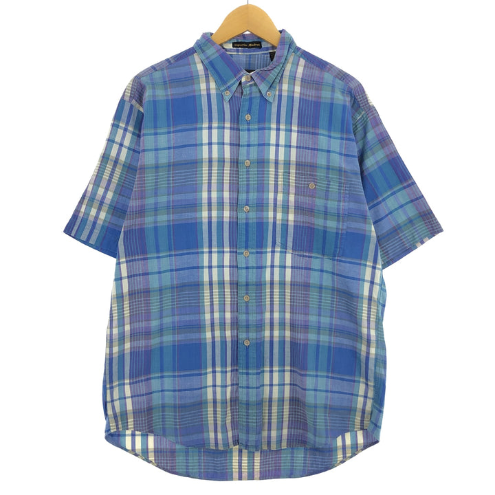 Eddie Bauer Superior Madras Short Sleeve Button-Down Check Shirt Men's L /eaa443789