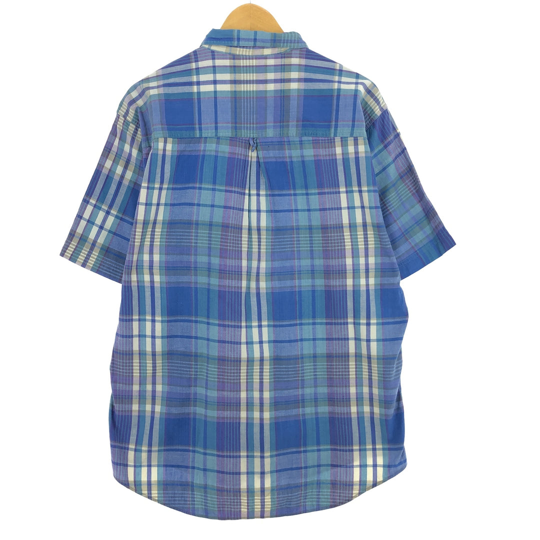 Eddie Bauer Superior Madras Short Sleeve Button-Down Check Shirt Men's L /eaa443789