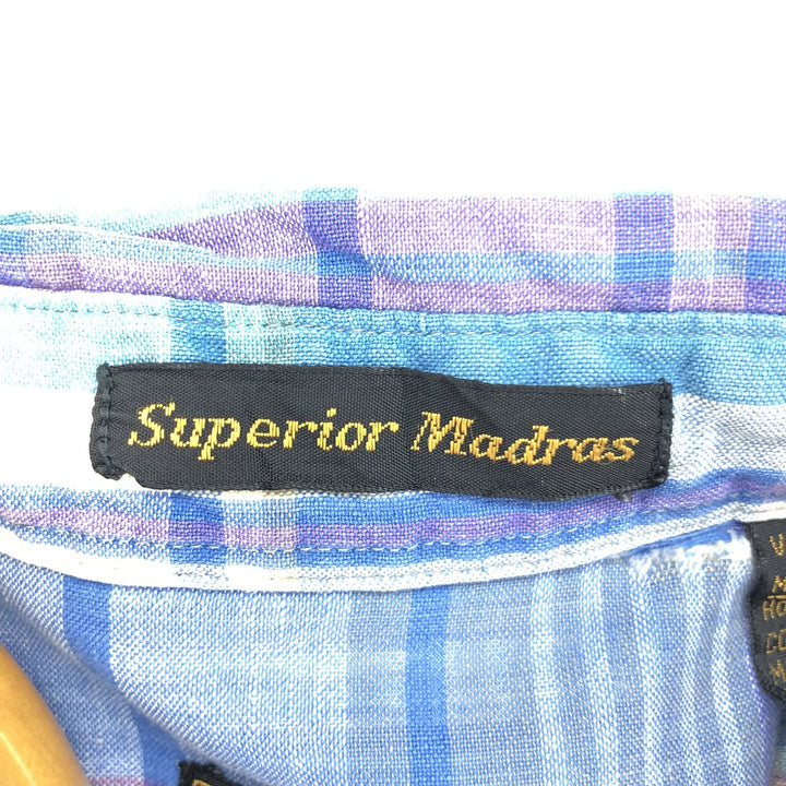 Eddie Bauer Superior Madras Short Sleeve Button-Down Check Shirt Men's L /eaa443789