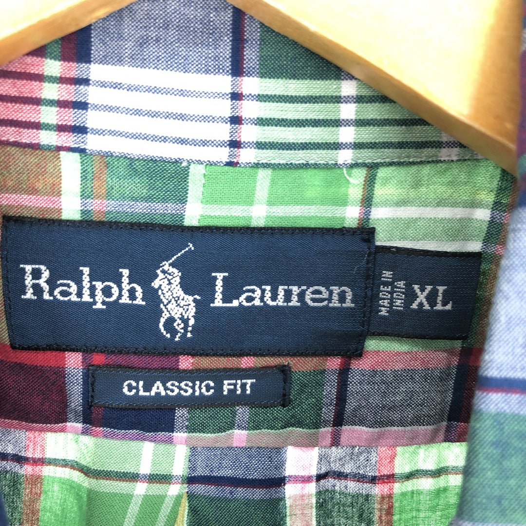 Ralph Lauren Classic Fit short sleeve button down check shirt, men's XL /eaa443792