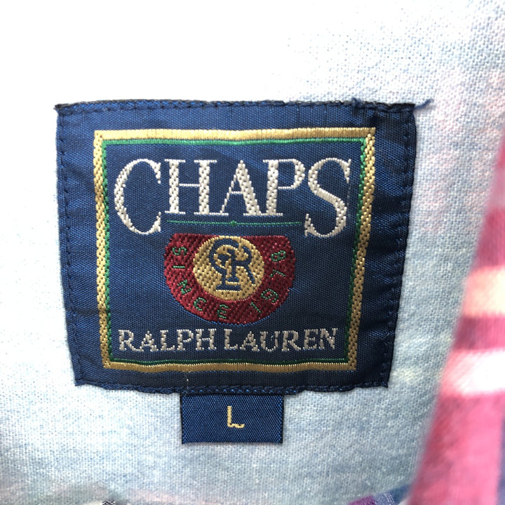 80'S Ralph Lauren CHAPS Crazy Pattern Short Sleeve Button Down Check Shirt Men's L Vintage/eaa443798