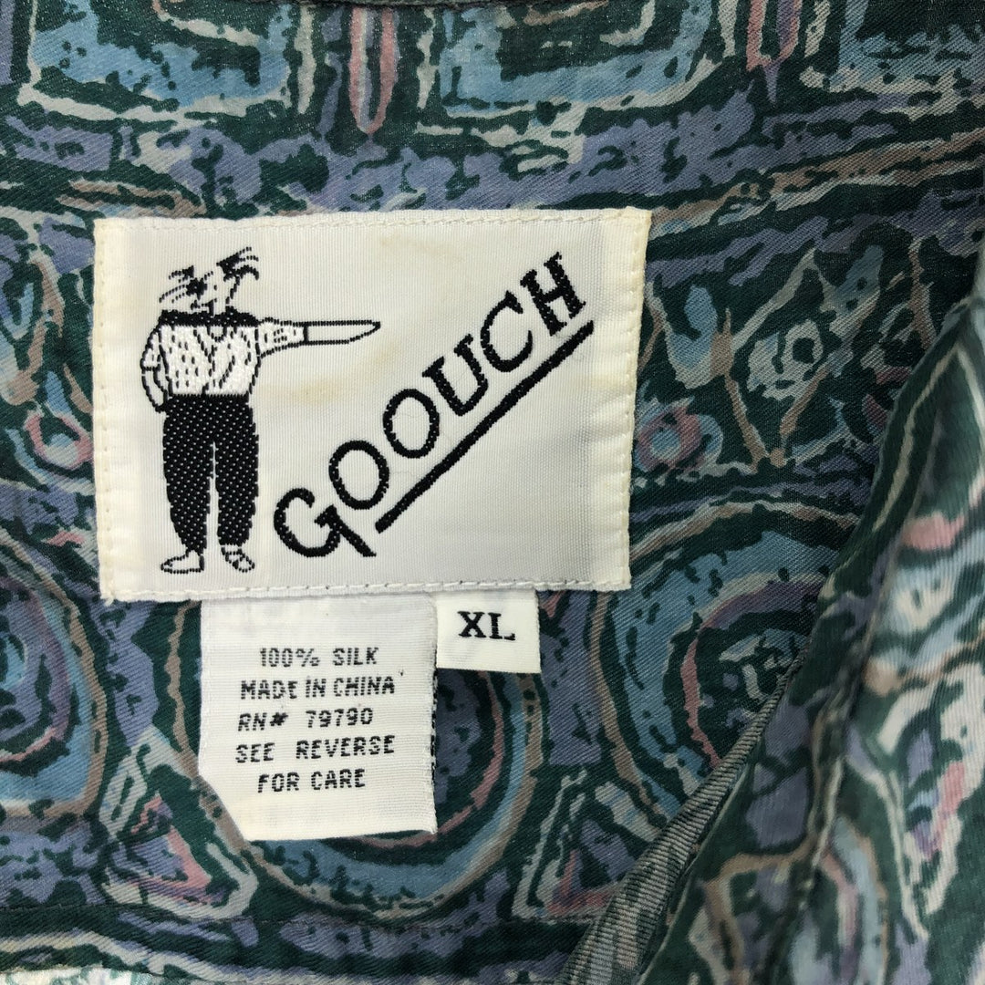 GOOUCH All-over Print Short Sleeve Silk Shirt Men's XL /eaa443799