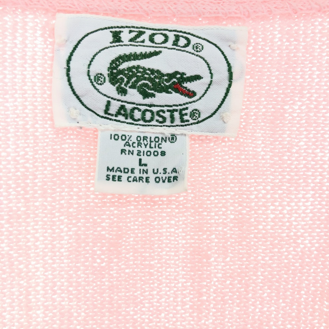 80s~90'S Lacoste LACOSTE IZOD Acrylic Knit Cardigan Made in USA Men's L Vintage /eaa443895