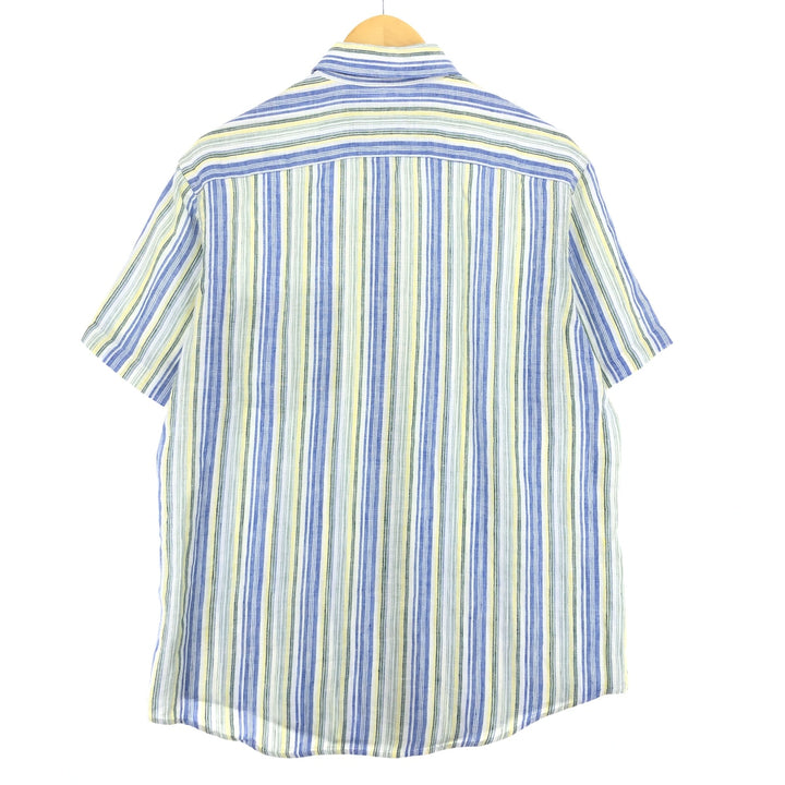 J.Crew Stripe Pattern Short Sleeve Linen Shirt Men's S /eaa443904