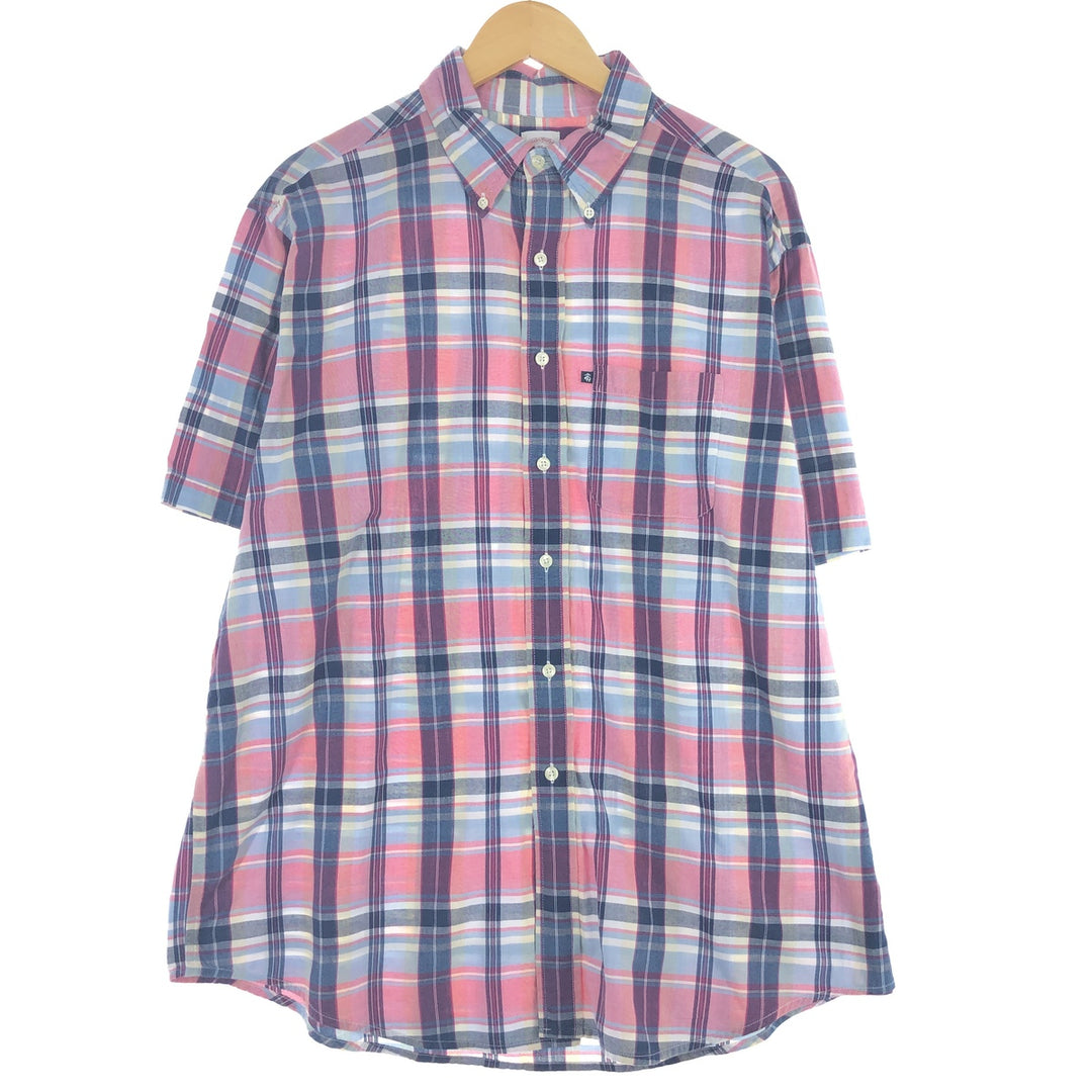 Brooks Brothers 346 short sleeve button down check shirt men's XL /eaa443942