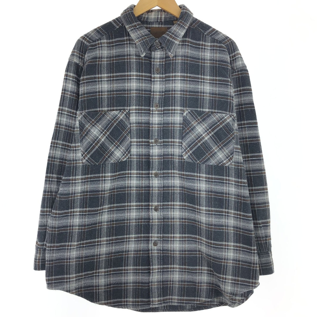 ST. JOHN'S BAY Long Sleeve Heavy Flannel Check Shirt Men's XL /eaa444030