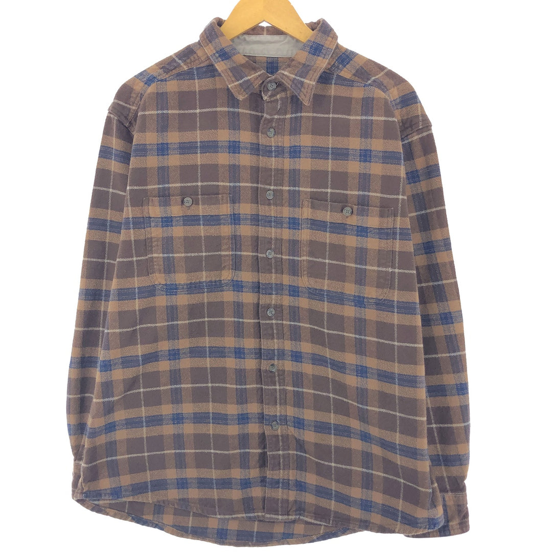 SAFTBAK Long Sleeve Heavy Flannel Check Shirt Men's L /eaa444040