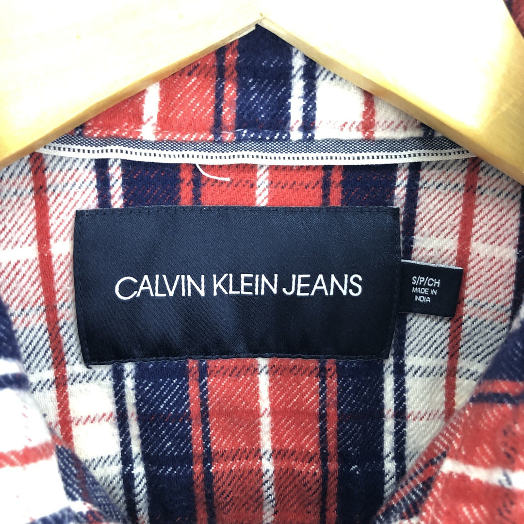 Calvin Klein JEANS Long Sleeve Heavy Flannel Check Shirt Men's S /eaa444047