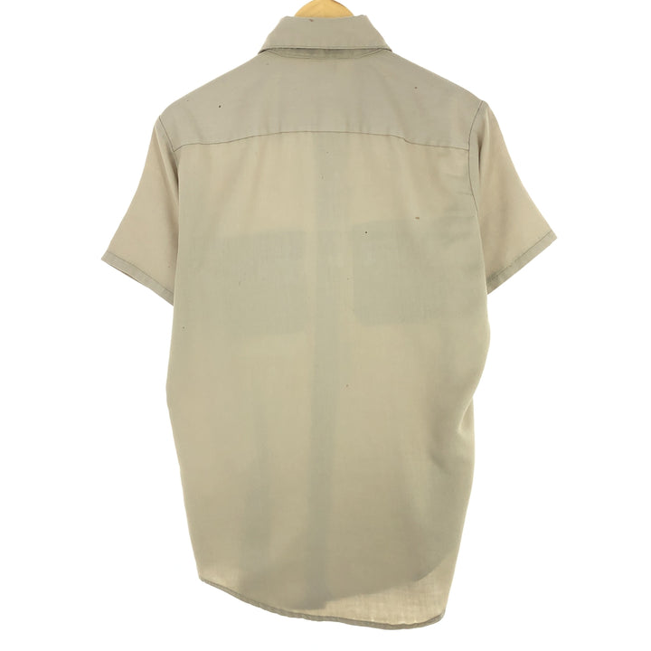 70'S BIG MAC Short Sleeve Work Shirt Men's Medium Vintage polyester Beige type Vintage Second Hand