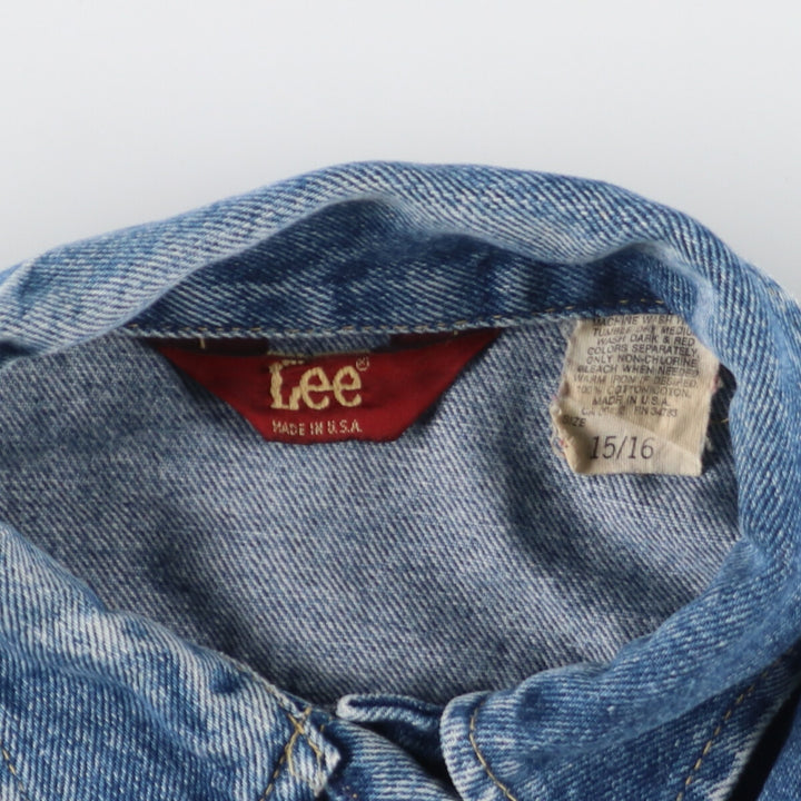 80'S Lee MS.LEE denim jacket, denim jacket, made in USA, women's L, vintage cotton blue type Vintage Second Hand