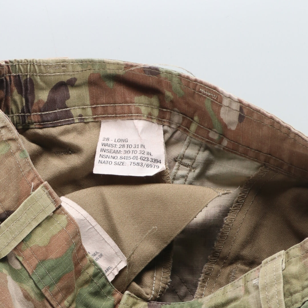 Genuine US military camouflage pattern multicam camo double knee military cargo pants combat pants made in USA 28-LONG men's M /eaa444408