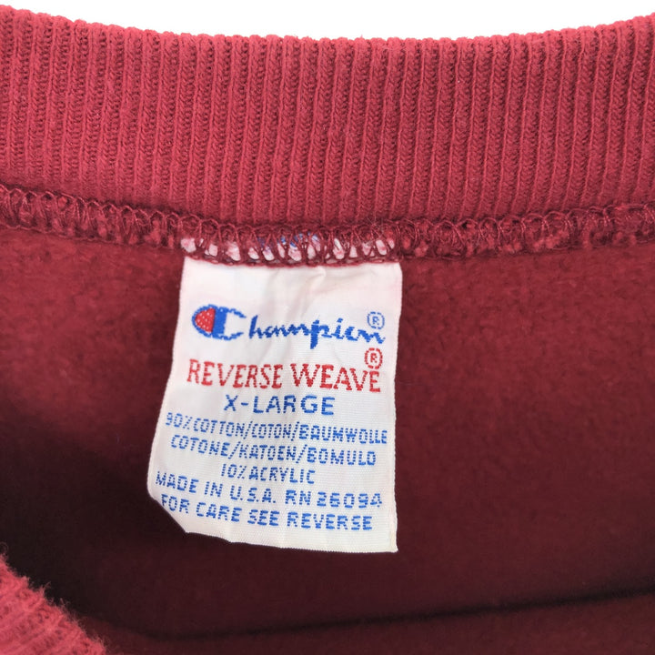 90'S Champion Reverse Weave Embroidered Tag College Sweatshirt Trainer Made in USA Men's XL /eaa444505