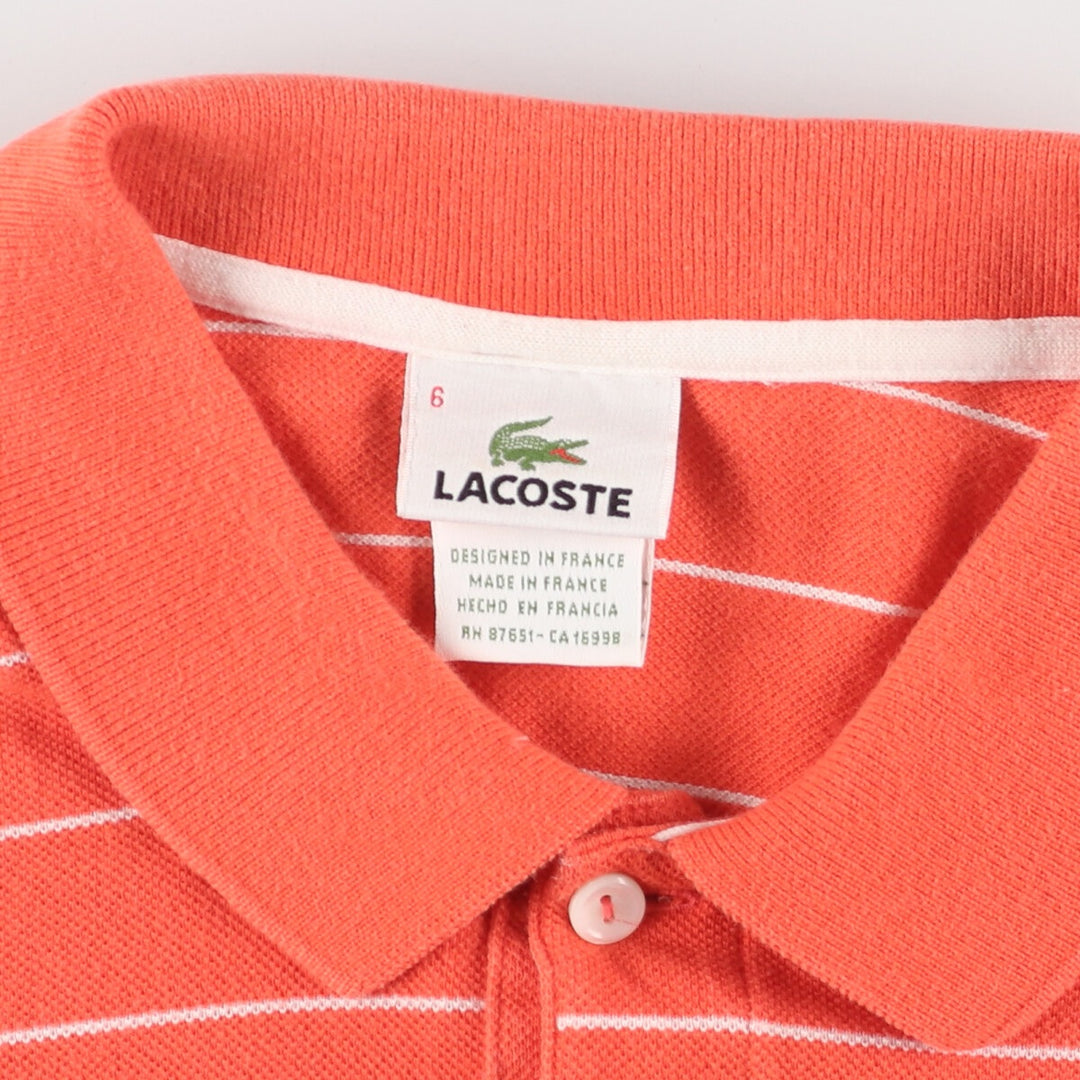 Lacoste LACOSTE French design short sleeve striped polo shirt made in France size 6 men's XL /eaa444525