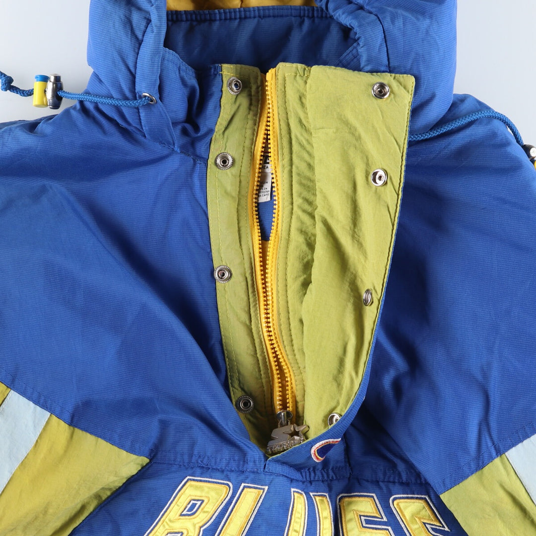 90'S Starter NHL St. Louis Blues Padded Anorak Parka Puffer Jacket Men's M size /eaa444557