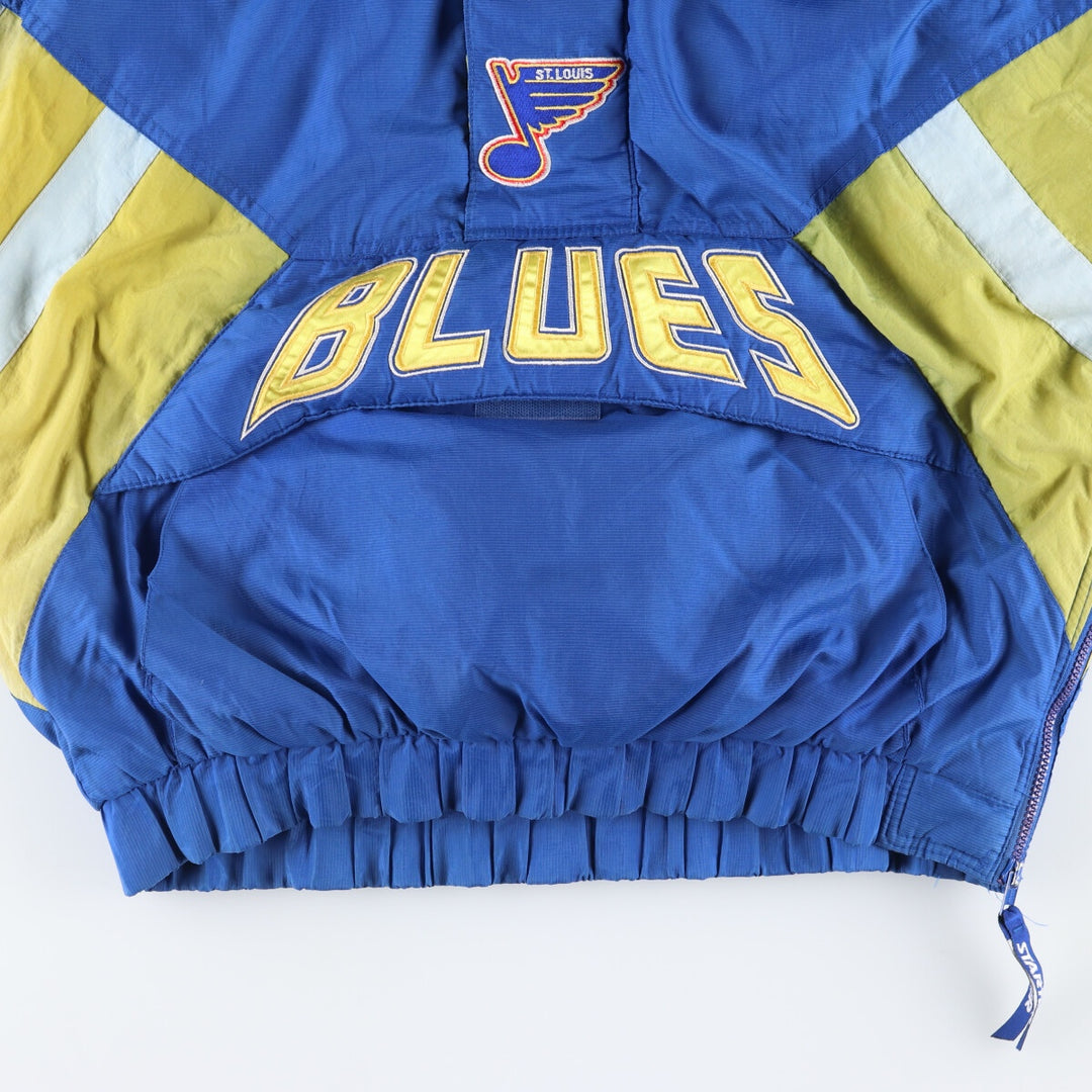 90'S Starter NHL St. Louis Blues Padded Anorak Parka Puffer Jacket Men's M size /eaa444557