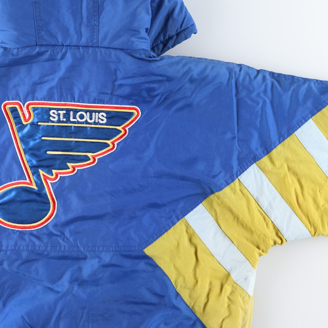 90'S Starter NHL St. Louis Blues Padded Anorak Parka Puffer Jacket Men's M size /eaa444557