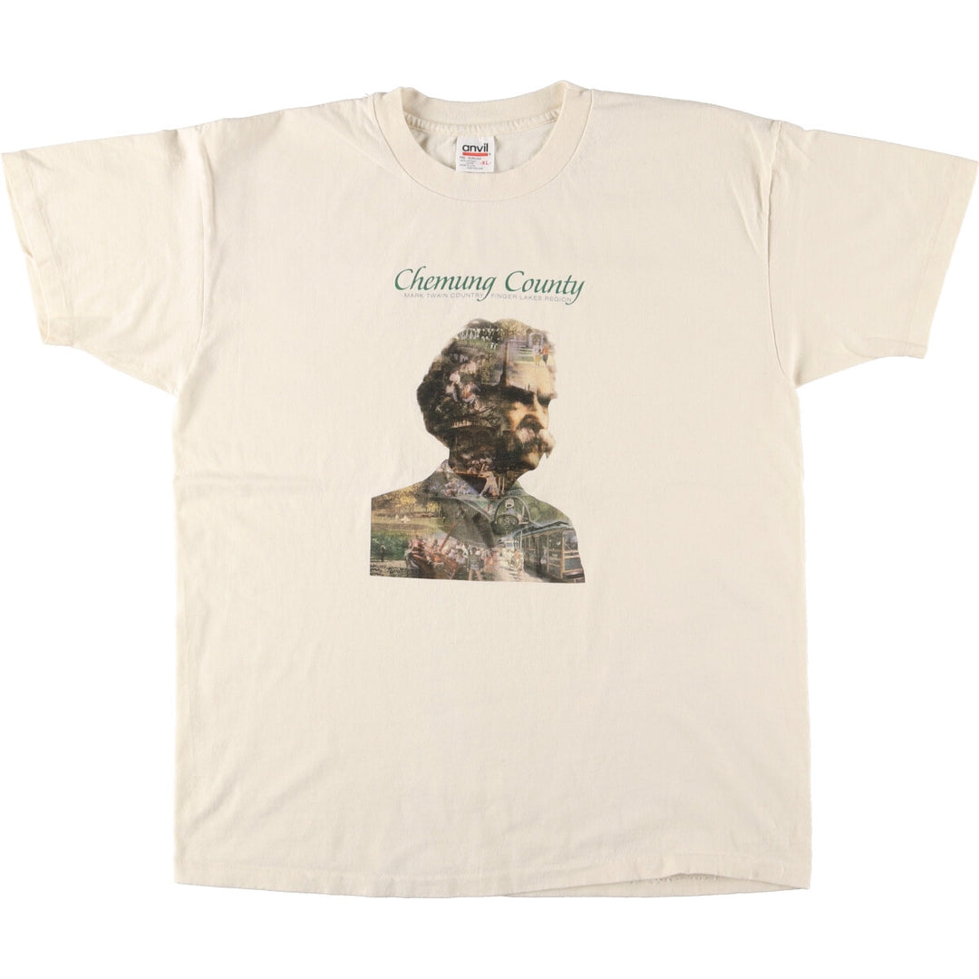 90'S Anvil MARK TEAIN Mark Twain Great People T-shirt Made in USA Men's XL Vintage /eaa444572