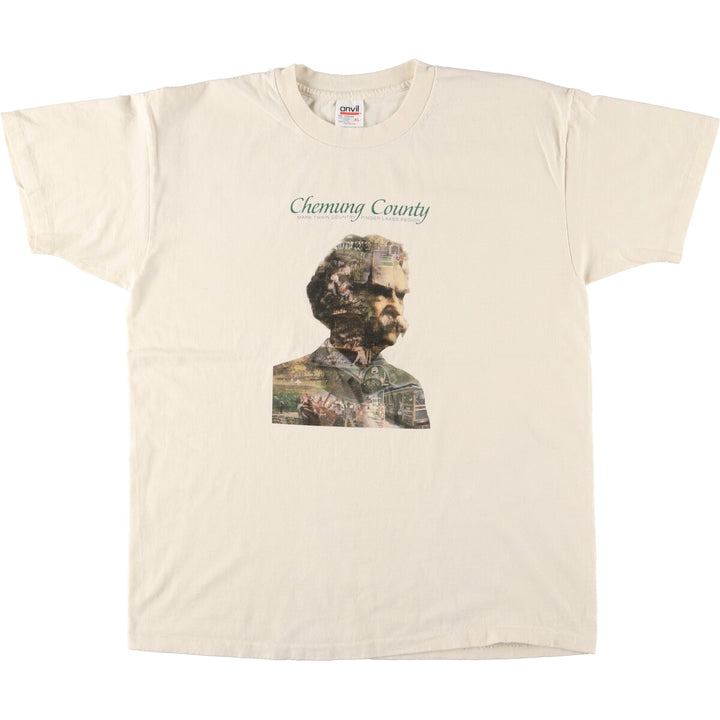 90'S Anvil MARK TEAIN Mark Twain Great People T-shirt Made in USA Men's XL Vintage /eaa444572