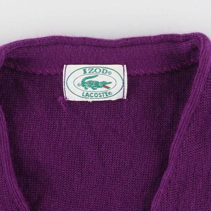 80s~90'S Lacoste LACOSTE IZOD Acrylic Knit Cardigan Men's L Size Vintage /eaa444607