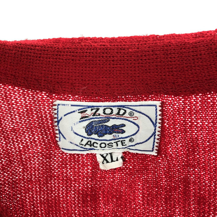 70s~80'S Lacoste LACOSTE IZOD Acrylic Knit Cardigan Men's XL Vintage /eaa444611