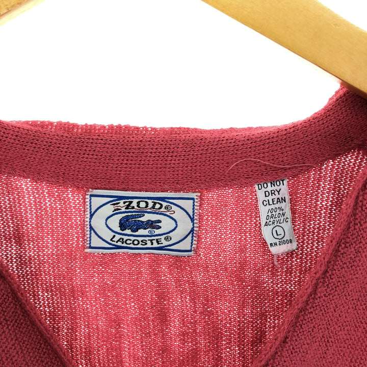 80'S Lacoste IZOD Acrylic Knit Cardigan Made in USA Men's L Size Vintage /eaa444612