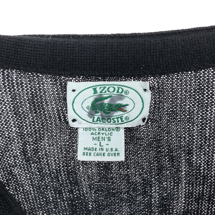 70s~80'S Lacoste LACOSTE IZOD Acrylic Knit Cardigan Made in USA Men's M Size Vintage /eaa444616