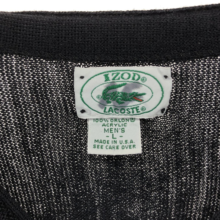 80s~90'S Lacoste LACOSTE IZOD Acrylic Knit Cardigan Made in USA Men's L Size Vintage /eaa444619