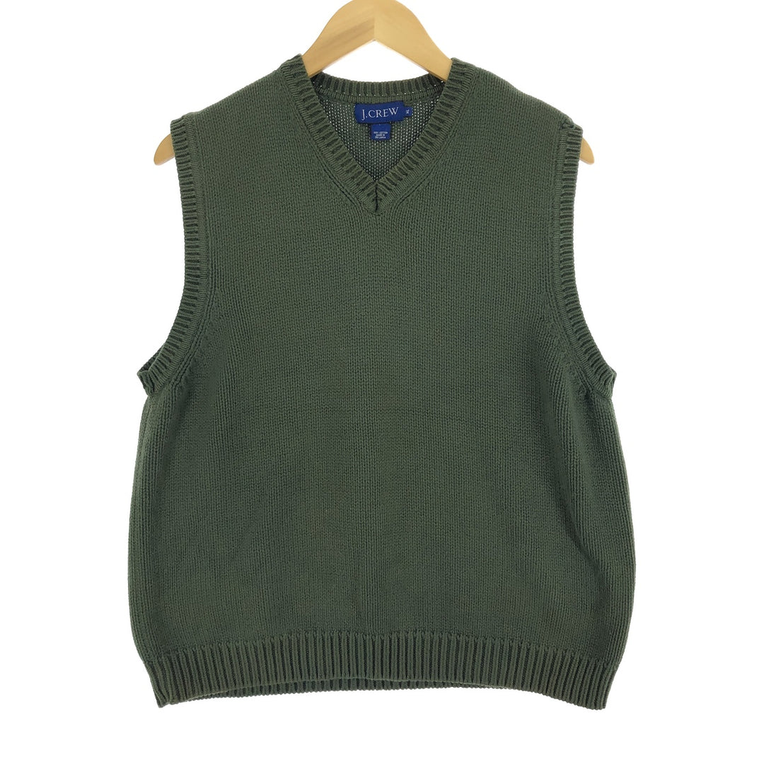 90'S J.Crew V-neck cotton knit vest, men's XL, vintage /eaa444626