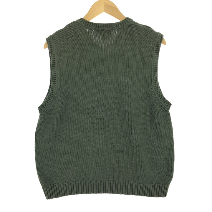 90'S J.Crew V-neck cotton knit vest, men's XL, vintage /eaa444626